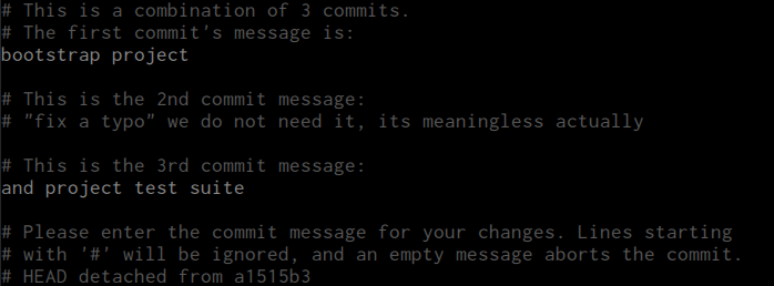 squashed commit message