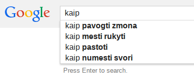 Google search suggestions - kaip