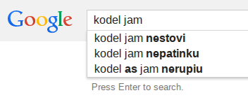 Google search suggestions - kodel jam